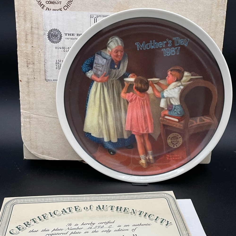 “Mother’s Day 1987” commemorative plate from the Bradford exchange